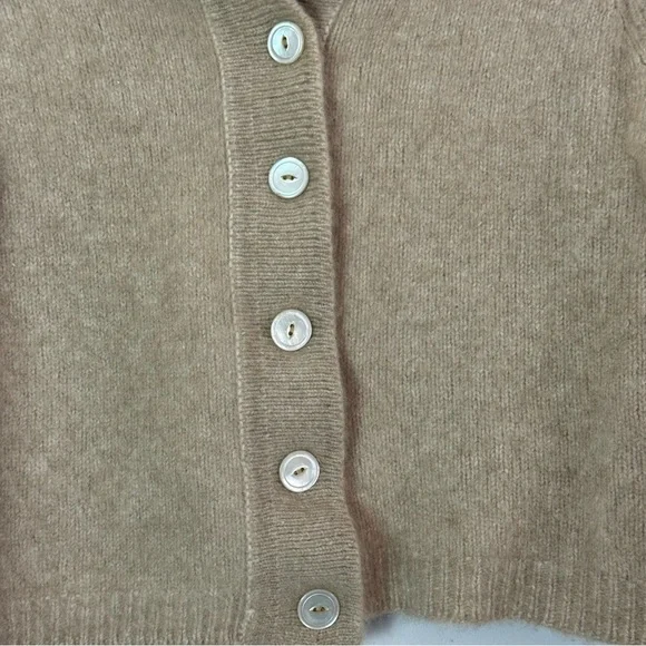 DeLoux 100% Imported Cashmere Cardigan 1950s Sweater Tan - Picture 5 of 13
